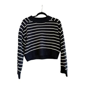 T Tahari Striped Sweater Cropped‎ Knit Long Sleeve Casual XS